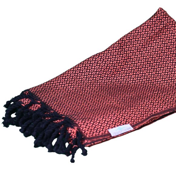 Salt Rag Beach Towel - "Orange Barnacle Rag" [Sand Free Turkish Beach Towel] - Picture 5 of 6